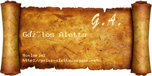 Gálos Aletta névjegykártya